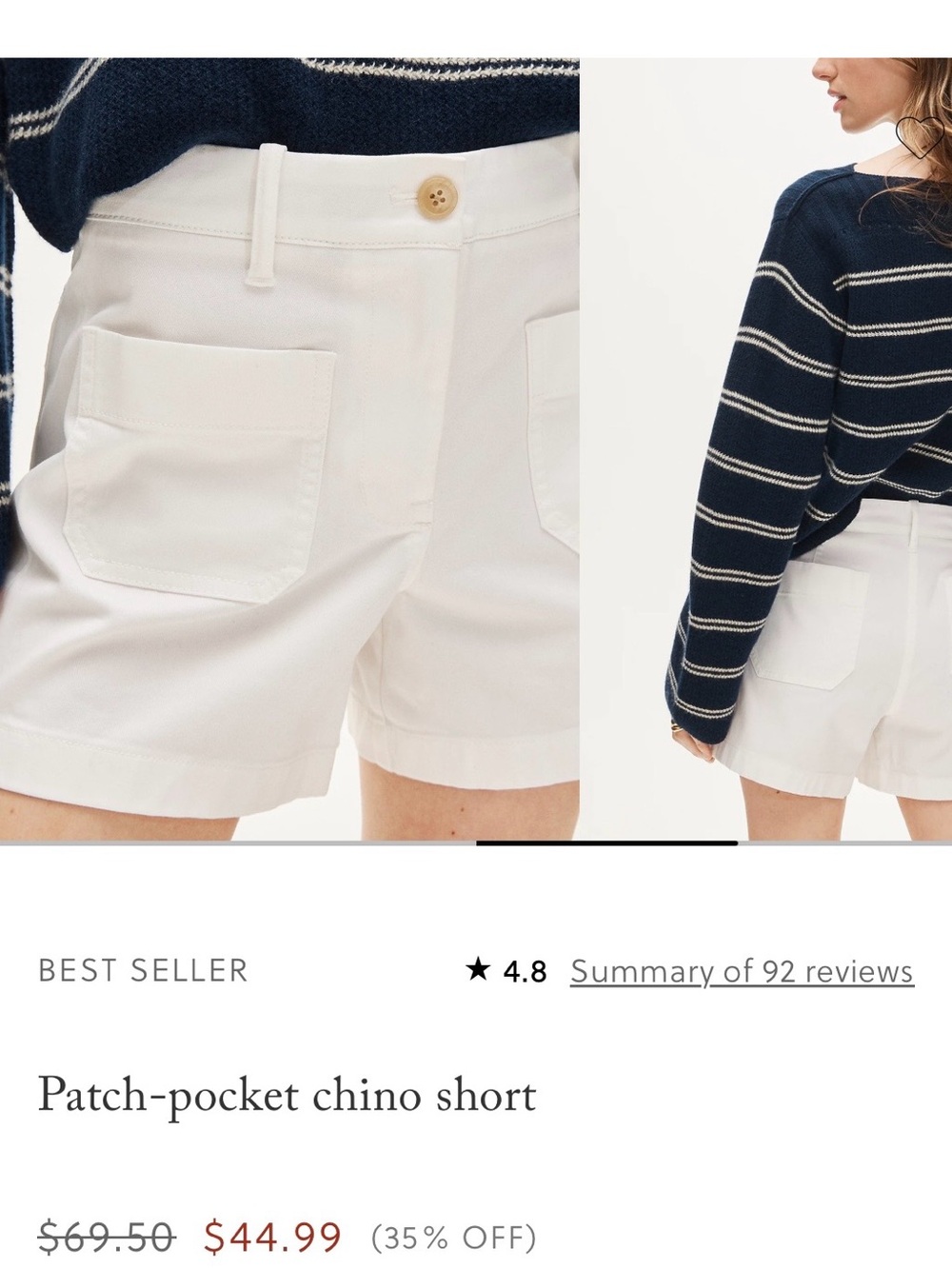 J. Crew patch-pocket chino short
